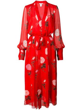 Oscar De La Renta Floral Print Maxi Dress - Farfetch