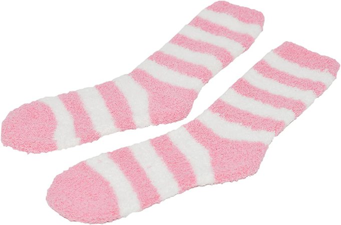 Amazon.com: ARAD Premium Soft Warm Microfiber Fuzzy Socks, Striped Baby Pink : Clothing, Shoes & Jewelry