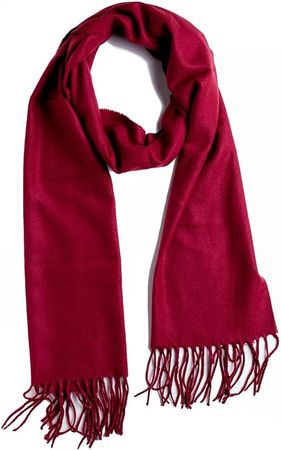 Plum Feathers Winter Scarf Shawl with Cashmere Feel - Rich Solid Colors Winter Scarves and Wraps 72" x 12" (Burgundy) at Amazon Women’s Clothing store: Fashion Scarves