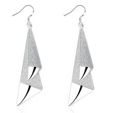 Triangle Drop Earring in 18K White Gold Plated – Elysium Fashions