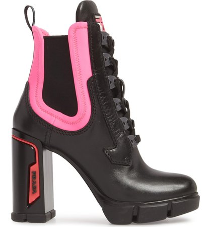 Prada Colorblock Lace-Up Boot (Women) | Nordstrom