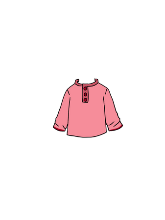 cartoon kids shirt- primary Henley top pink