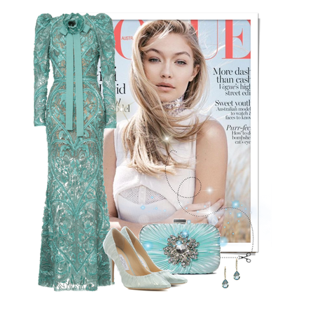 Mint green evening gown - Fashion look - URSTYLE
