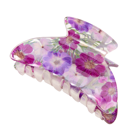 Claire's Transparent Purple Hibiscus Flower Hair Claw