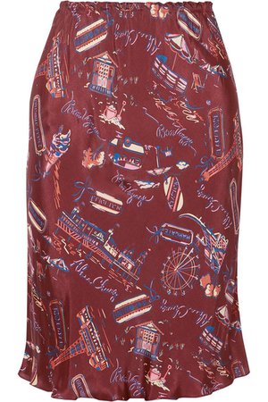 ALEXACHUNG | Printed satin skirt | NET-A-PORTER.COM