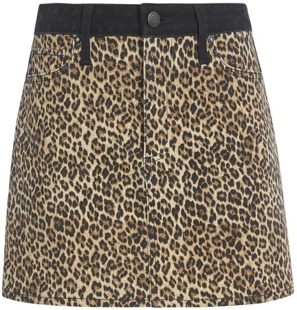 Good High Rise Leopard Mini Skirt