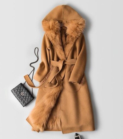 Winter Thick Warm Natural Fox Fur Liner Double sided Wool Coats Women Overcoat Detachable Cashmere Long Outwear With Hood -in Real Fur from Women's Clothing on Aliexpress.com | Alibaba Group
