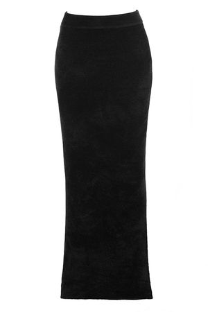 Clothing : Skirts : 'Rene' Black Chenille Maxi Skirt