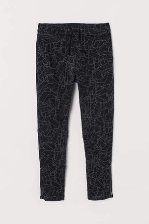 Pull-on Pants with Gathers - Black