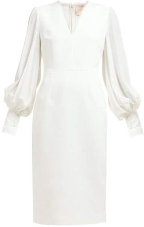 Essi Bell Sleeve Crepe Midi Dress - Womens - Ivory
