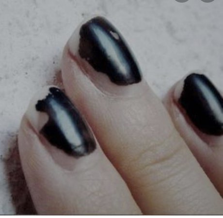 black chipped nails