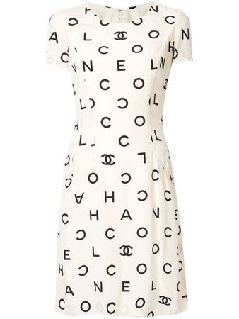 Chanel Vintage Logo Print Dress - Farfetch