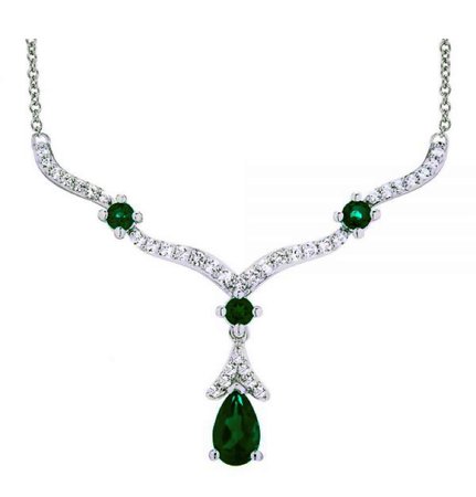 Helzberg Lab Grown Emerald Necklace