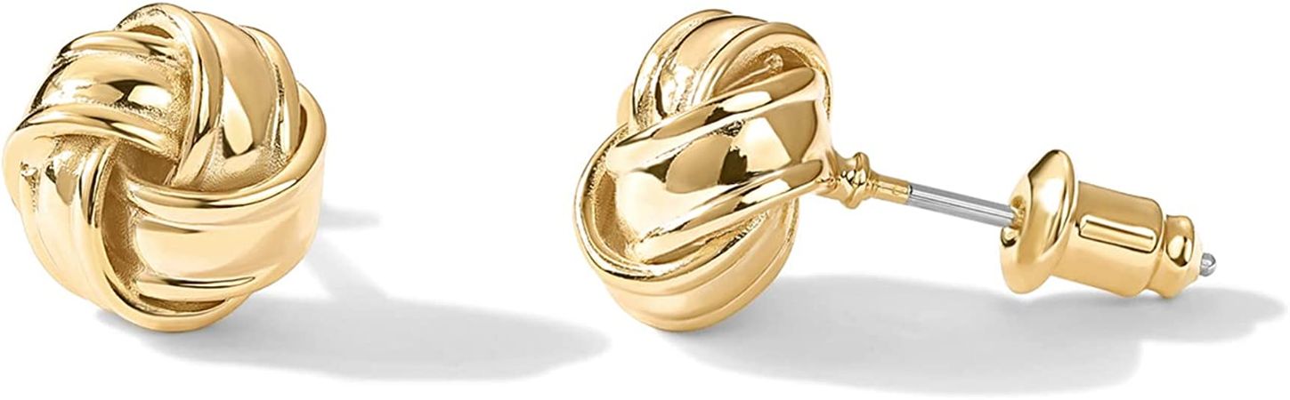 Amazon.com: PAVOI 14K Yellow Gold Plated Sterling Silver Post Love Knot Stud Earrings | Gold Earrings for Women: Clothing, Shoes & Jewelry