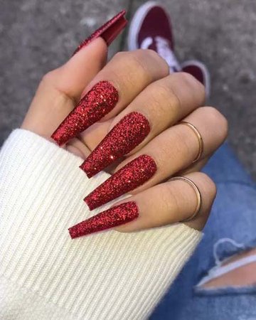 red sequin nails - Ricerca Google