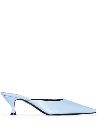 Shop blue Kwaidan Editions leather mules with Express Delivery - Farfetch