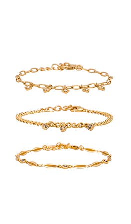 Ettika Dainty Bracelet Set in Gold | REVOLVE