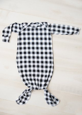 Baby Girl Coming Home Outfit: Newborn Tie Gown Buffalo Plaid | Etsy