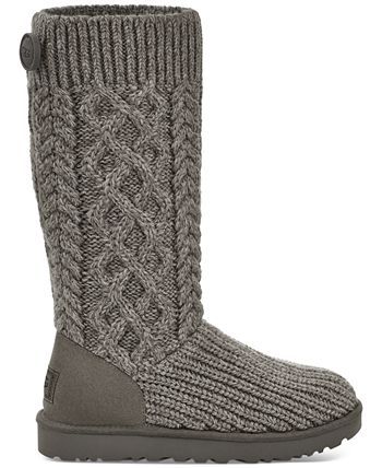 UGG® Women's Classic Cardi Cable Knit Pull-On Boots - Macy's