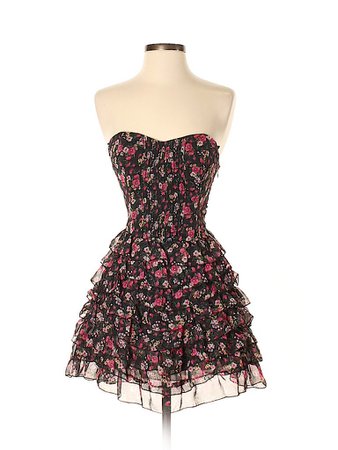 Guess 100% Polyester Floral Black Cocktail Dress Size 1 - 96% off | thredUP