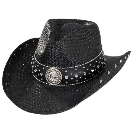 *clipped by @luci-her* Kenny K Rhinestone Raffia Straw Western Hat Cowboy & Western Hats