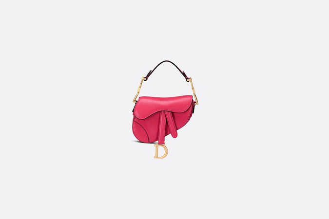 Micro Saddle Bag Bright Pink Goatskin | DIOR