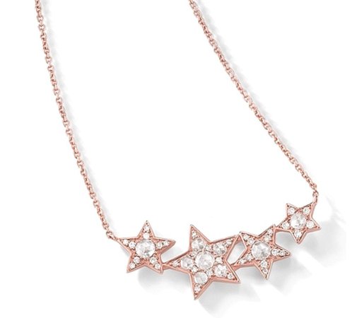 rose gold star bar necklace