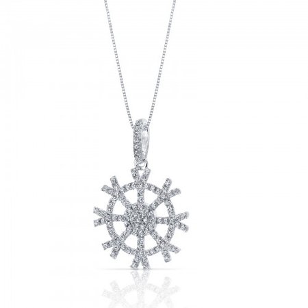 CZ Snowflake Machine Pendant Necklace in Sterling Silver - R147823S | Ruby & Oscar