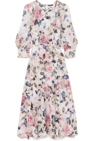 Erdem | Yusra floral-print silk-voile midi dress | NET-A-PORTER.COM