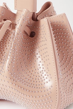 Beige Rose Marie small studded leather bucket bag | Alaïa | NET-A-PORTER