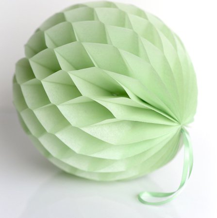Light green paper honeycomb - hanging party decorations