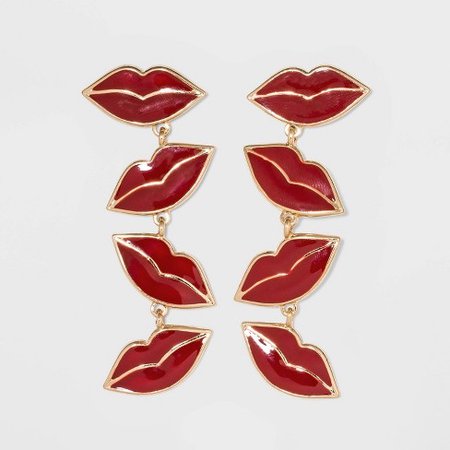 sugarfix baublebar red lip earrings