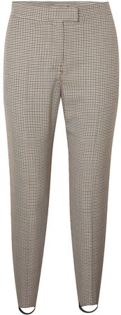Checked Wool-blend Slim-leg Stirrup Pants