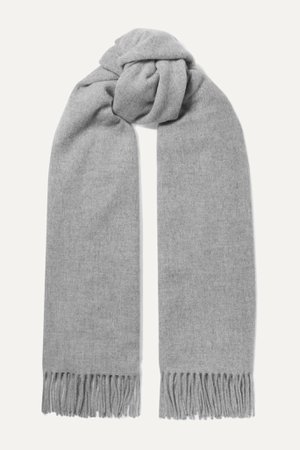 Gray Fringed mélange wool scarf | Acne Studios | NET-A-PORTER