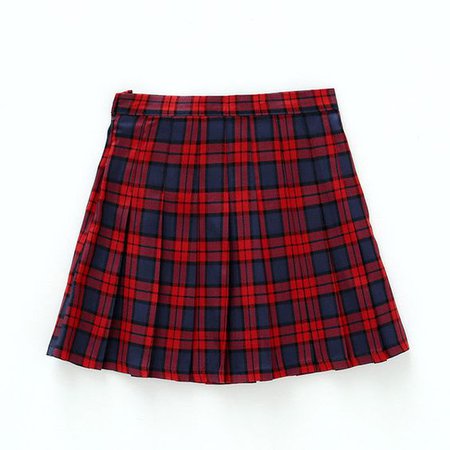 Red Plaid Mini Skirt