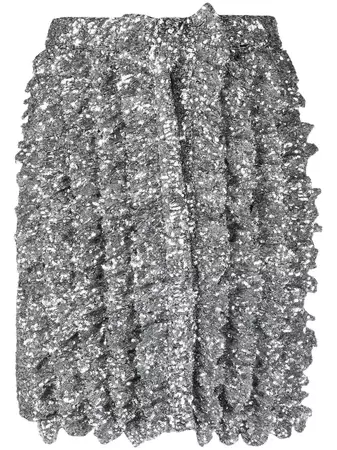 MSGM ruffle-trim Sequin Mini Skirt - Farfetch