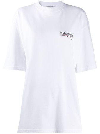 Shop Balenciaga logo print T-shirt with Express Delivery - FARFETCH