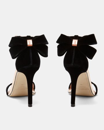 Statement bow velvet sandals - Black | Shoes | Ireland Site