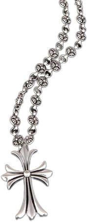 SRAGTKR Silver Cross Necklace Pendant Necklace Chrome Cross 925 Silver Cross Necklace for Women Men 19.6 inch | Amazon.com