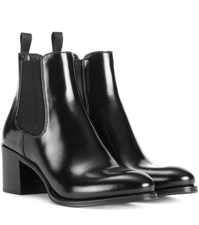 Shirley glossed-leather ankle boots