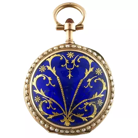 Antique Victorian Gold Enamel Watch