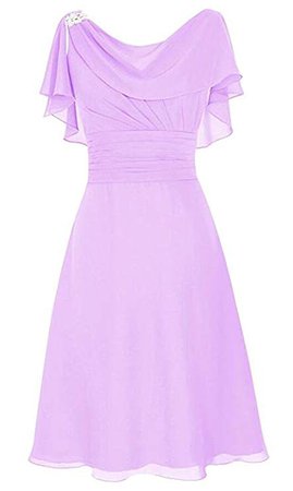 MenaliaDress Women's Chiffon Short Gown Neck Mother of Bride Dress Prom Gown M086LF at Amazon Women’s Clothing store:
