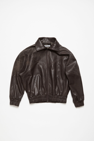 acne studios brown leather jacket