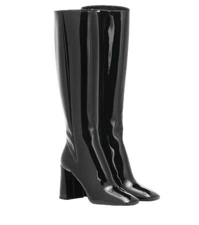 PRADA Patent-leather knee-high boots