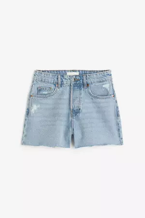 High Denim Shorts - Light denim blue - Ladies | H&M US