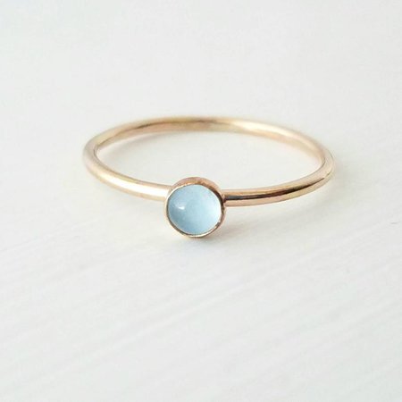 Gold Aquamarine Ring | Etsy