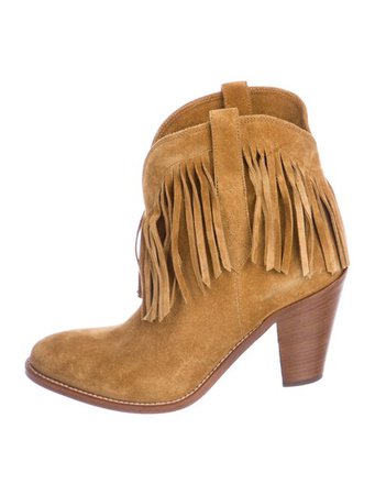 Saint Laurent Fringe Ankle Boots - Shoes - SNT58554 | The RealReal