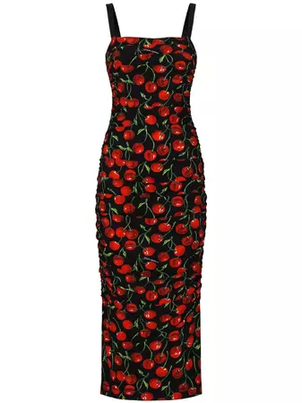 Dolce & Gabbana cherry-print Midi Dress - Farfetch