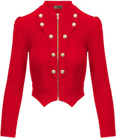 Women's Military Crop Stretch Gold Zip up Blazer Jacket KJK1125X Mint 1X at Amazon Women’s Clothing store