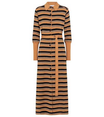 Chloé - Striped wool-blend shirt dress | Mytheresa